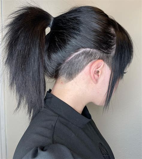 undercut female long hair